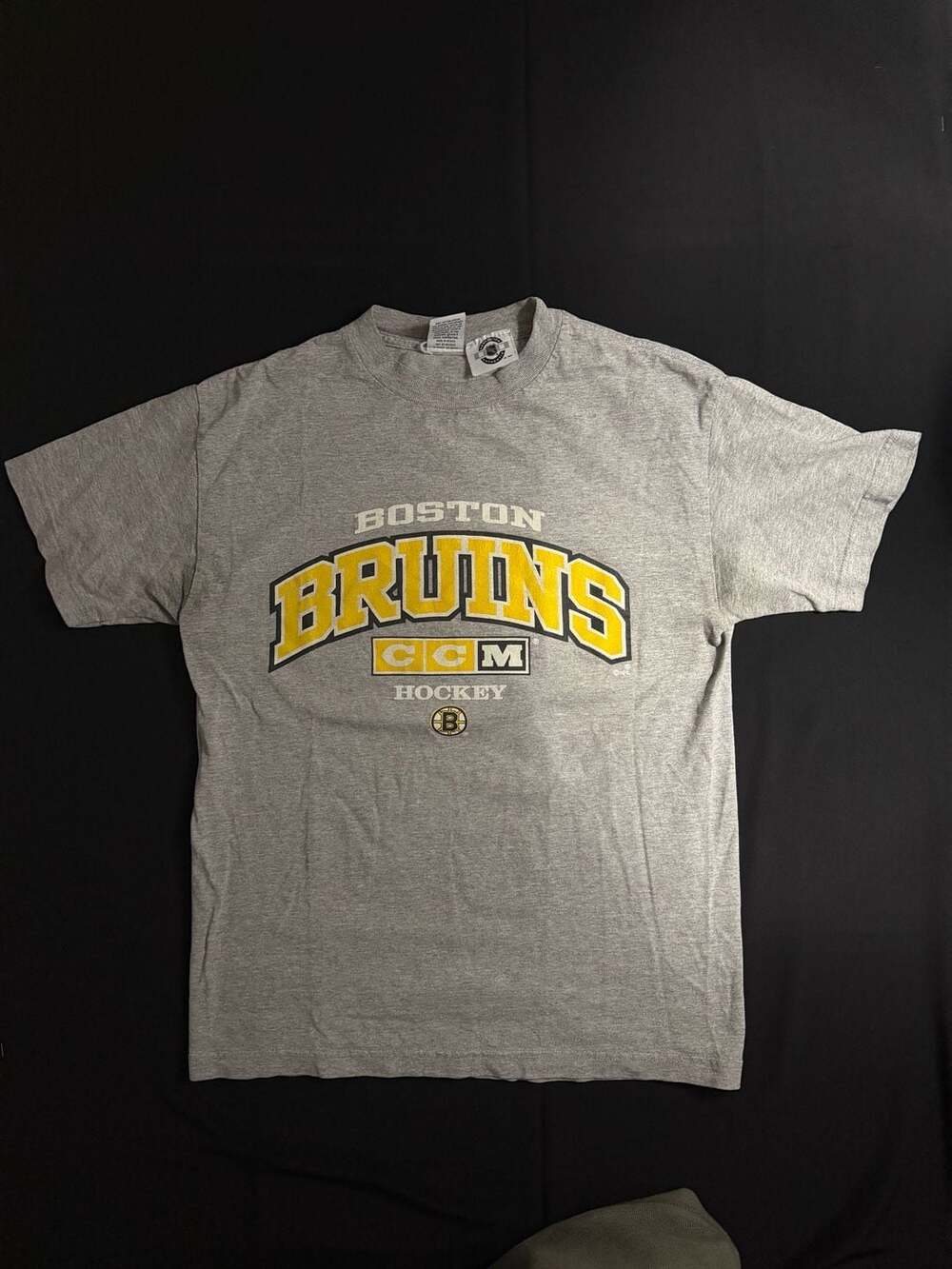 CCM Boston Bruins T-Shirt Size M Gray NHL Hockey Graphic Tee